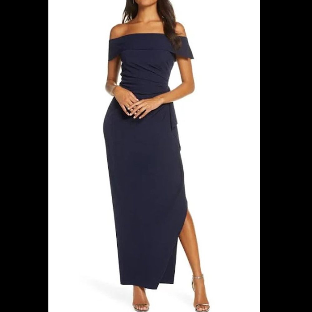 Vince Camuto Off the Shoulder Ruffle Dress…